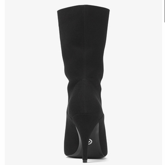 Michael Kors "Elaine" Suede Open-Toe Black Bootie - Picture 3 of 5